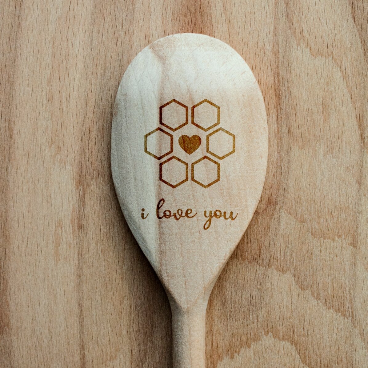 Lingură de lemn personalizată - Sweet love