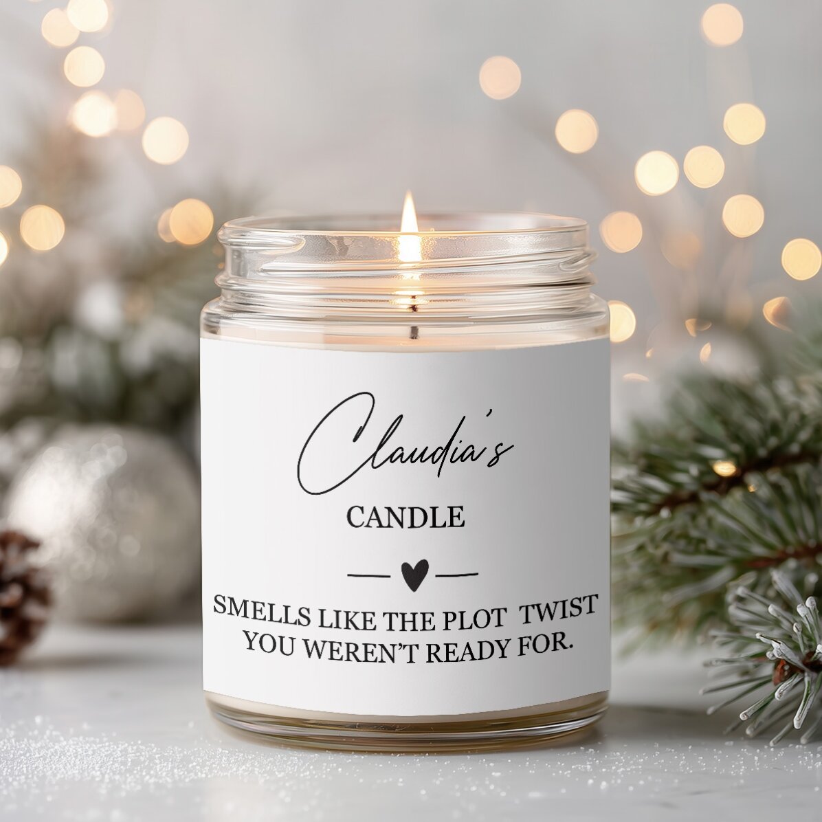 Lumânare mare parfumată personalizată cu text - Smells like