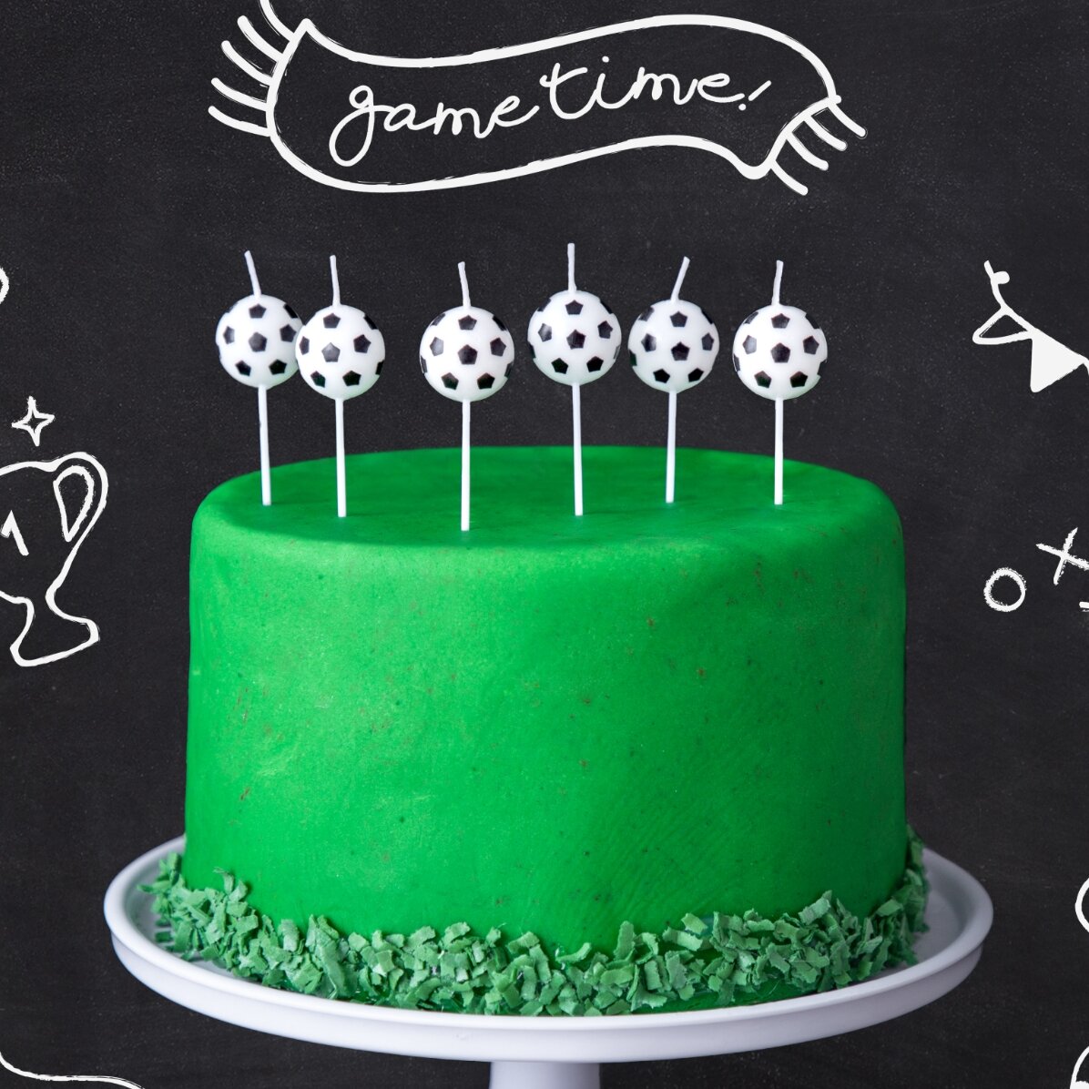 Lumânări pentru tort - 6 Mingi de fotbal