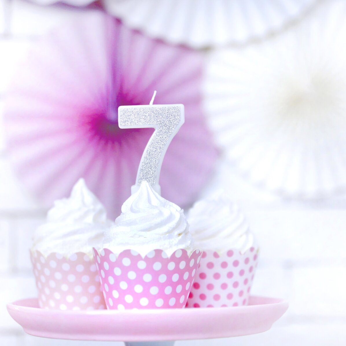Lumânări pentru tort - Cifre argintii 7cm