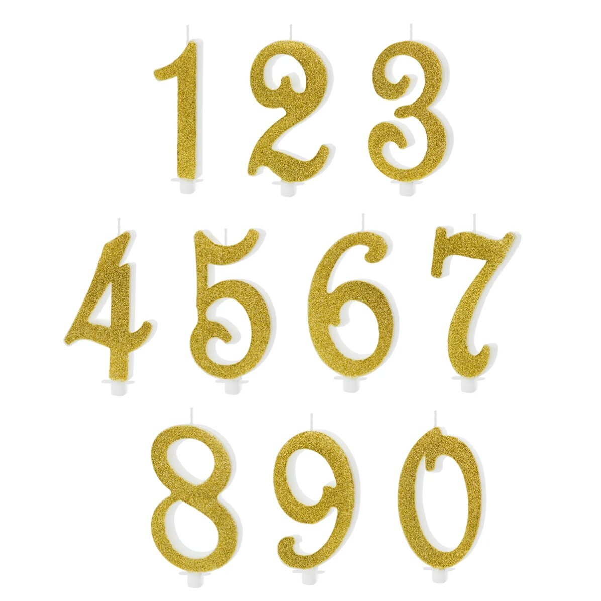 Lumânări pentru tort - Cifre aurii 10cm