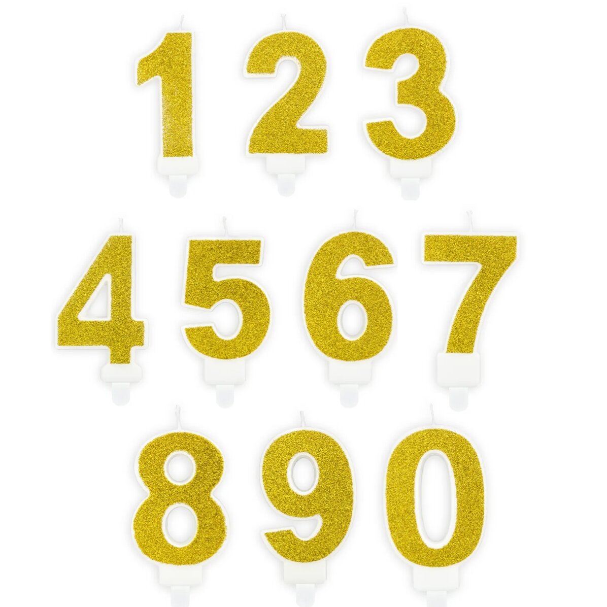 Lumânări pentru tort - Cifre aurii 7cm