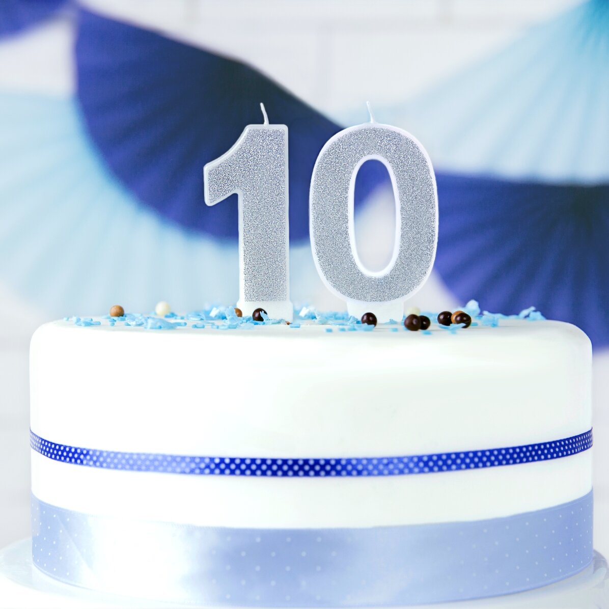 Lumânări pentru tort - Cifre argintii 7cm