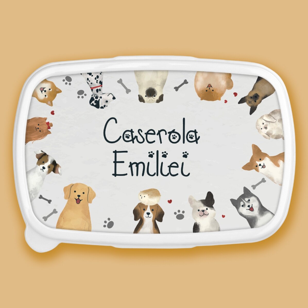 Lunch box, caserolă personalizat cu nume - Animăluțe