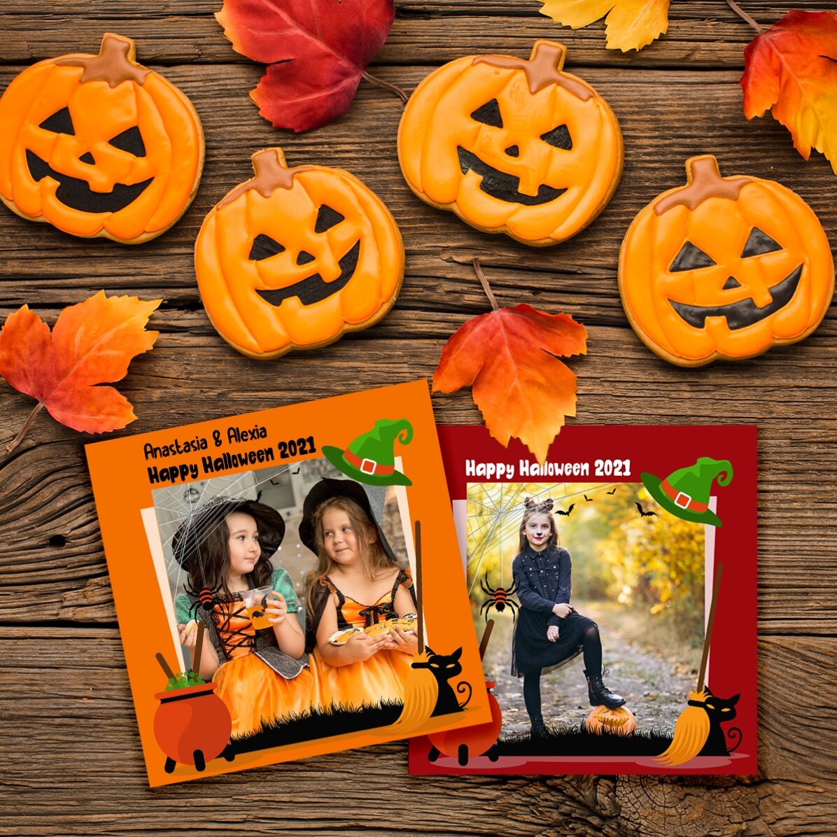 Magnet 10x10 personalizat cu o poză și text - Halloween