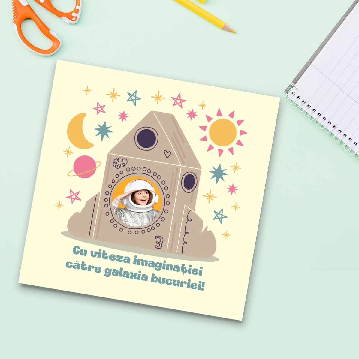 Magnet 10x10 personalizat cu o poză și text - Ziua copilului