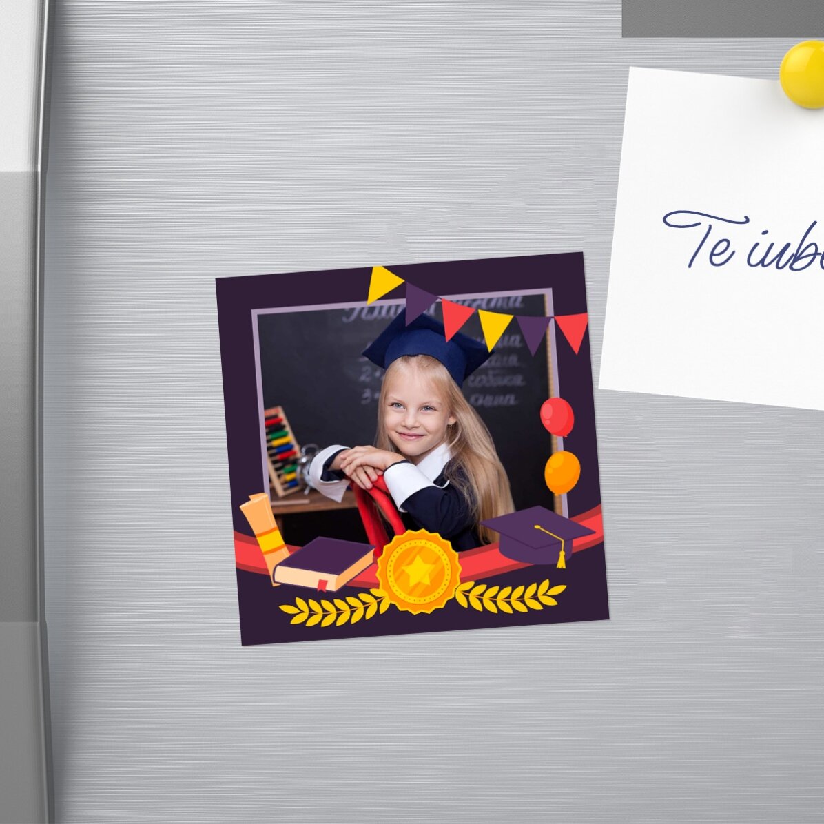 Magnet 10x10 personalizat cu poză - Absolvire 