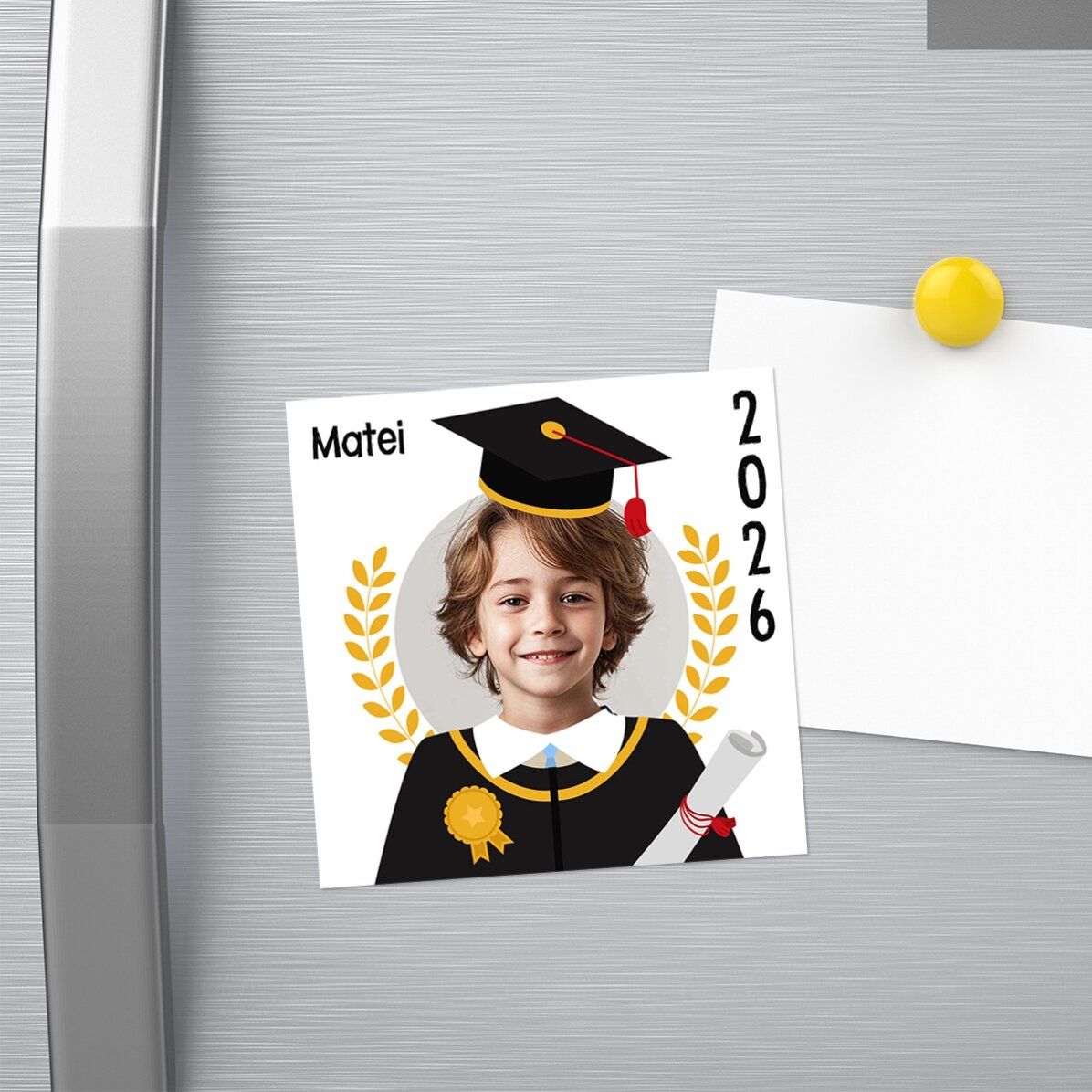 Personalised 10x10 magnet with photo and message - Graduate