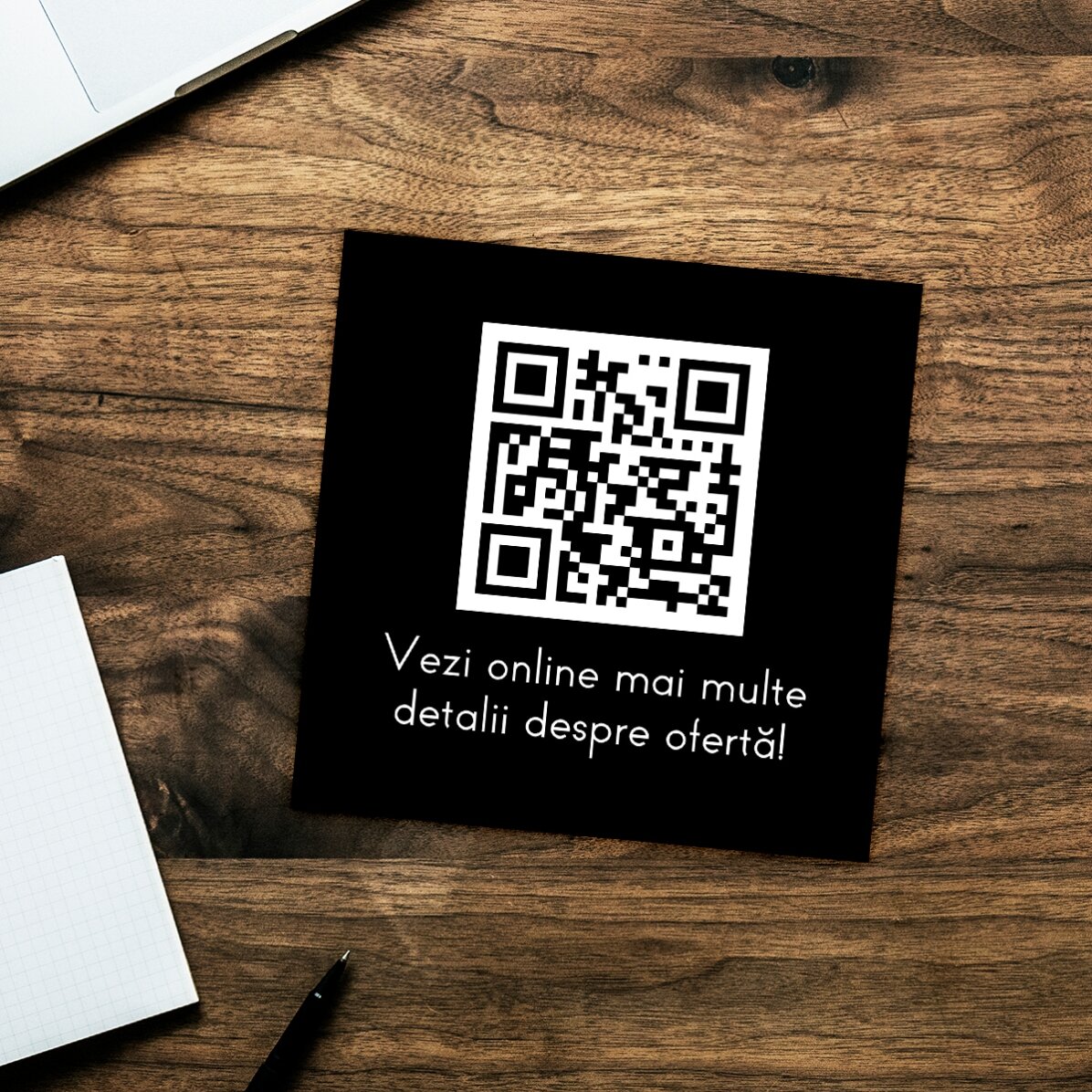 Magnet 10x10 personalizat cu text și cod QR