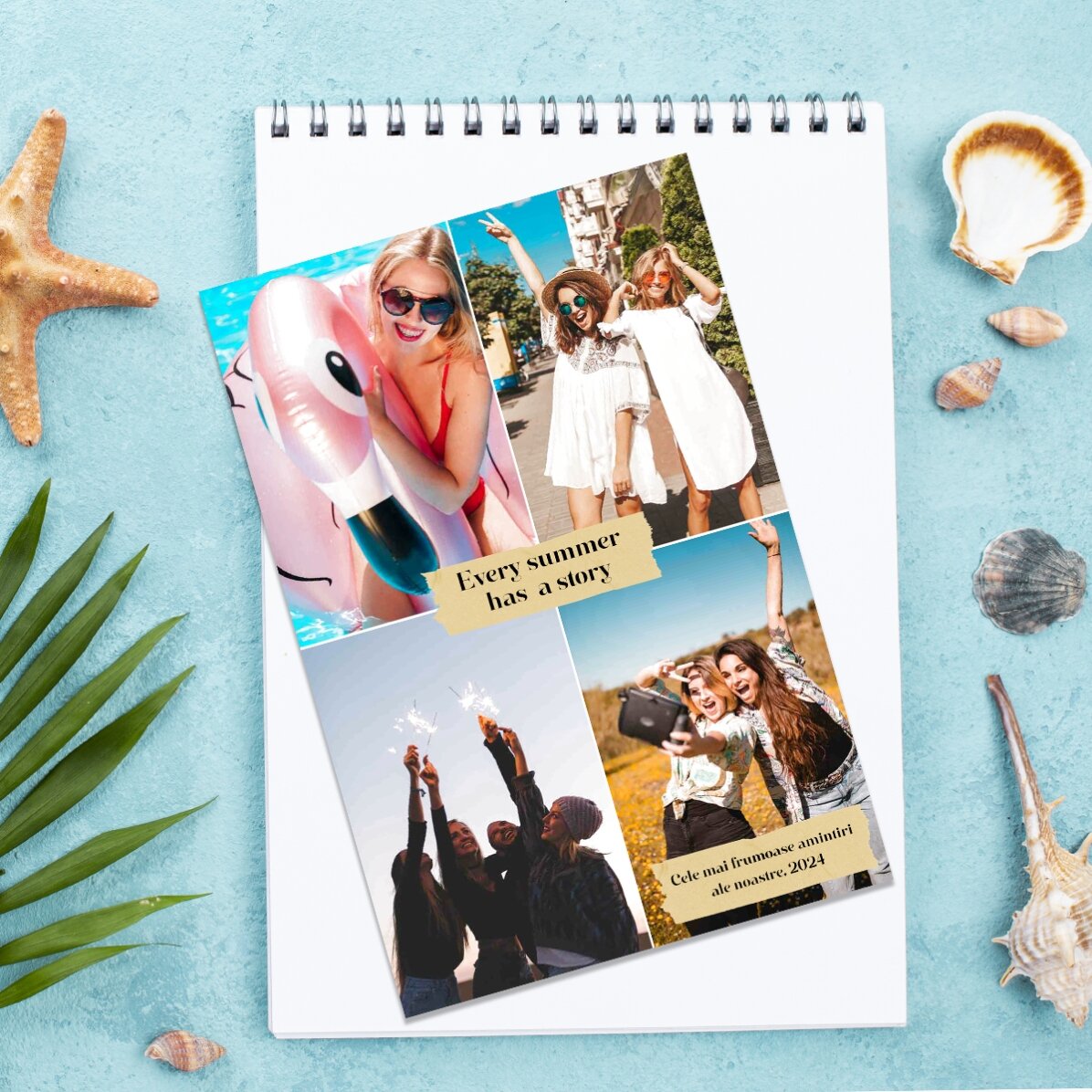 Magnet 10x15 cm personalizat cu 4 poze și mesaje