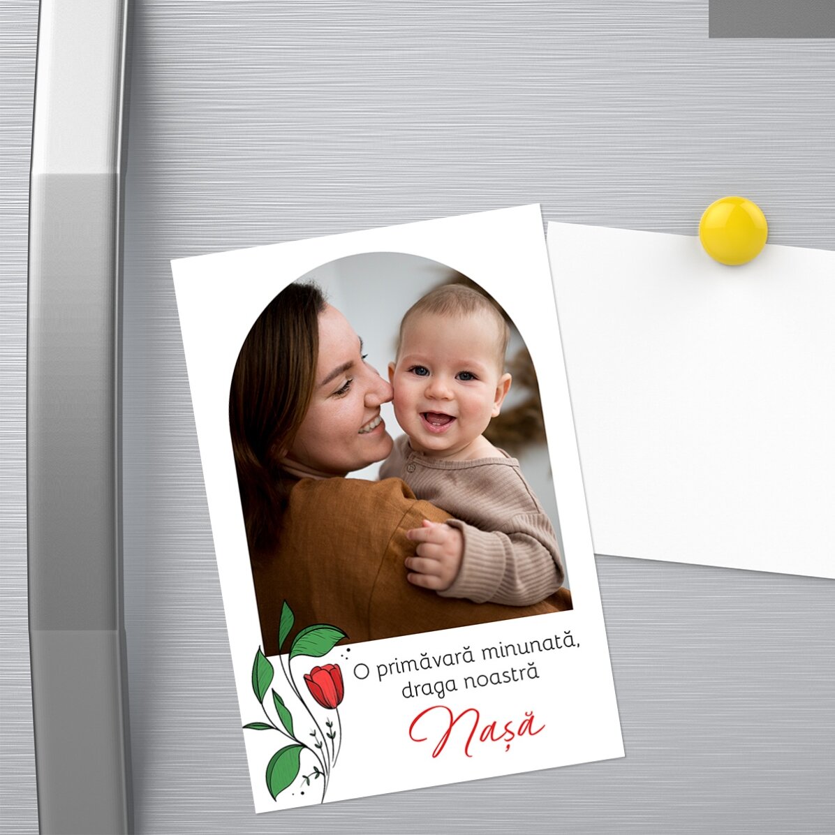 10x15 cm magnet personalised with a photo and message - Flowers for you