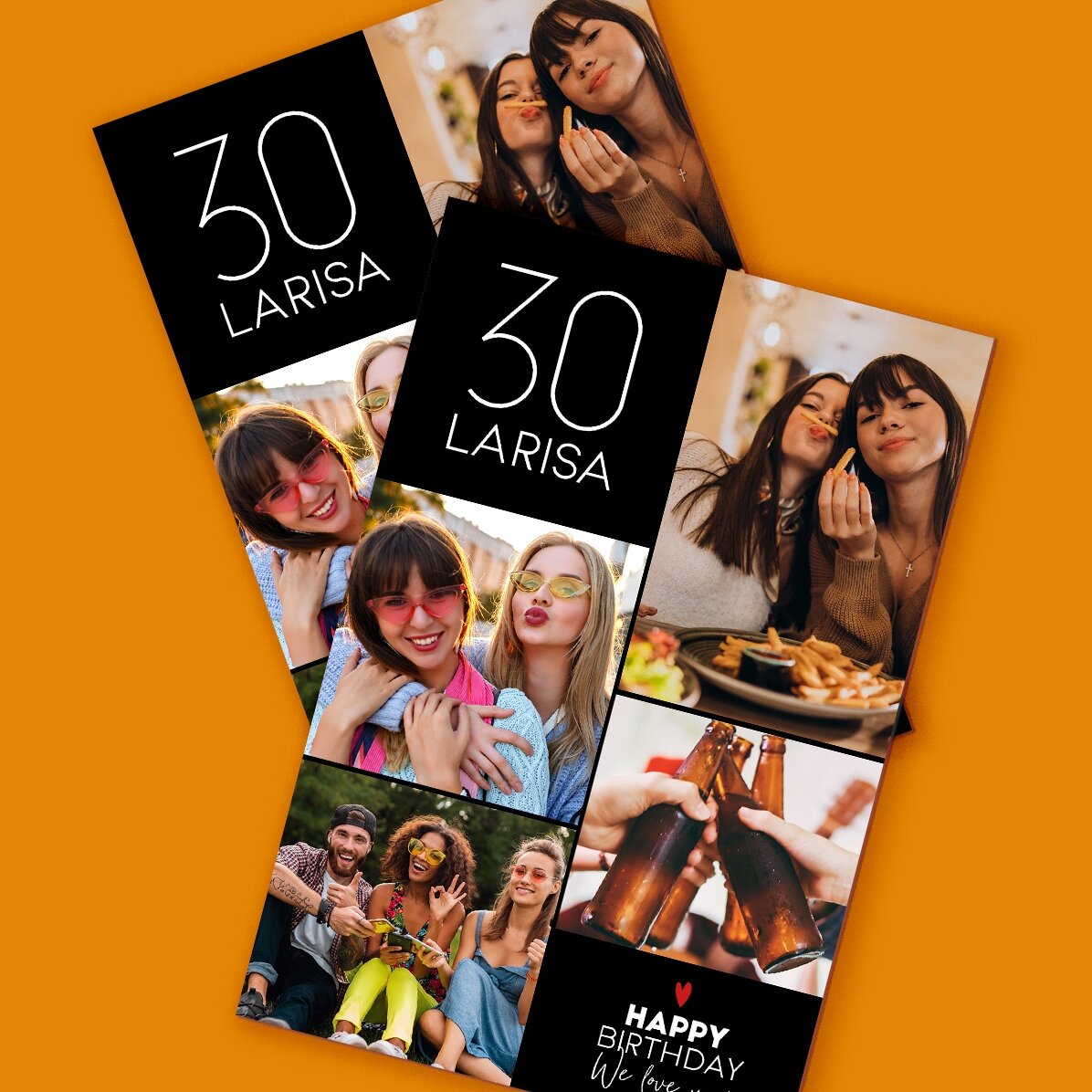 Magnet 10x15 cm personalizat cu text și 4 poze - Happy birthday