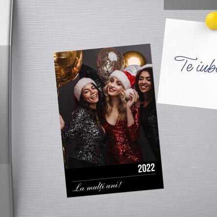 Magnet 10x15 cm personalizat cu text și o poză - Happy New Year
