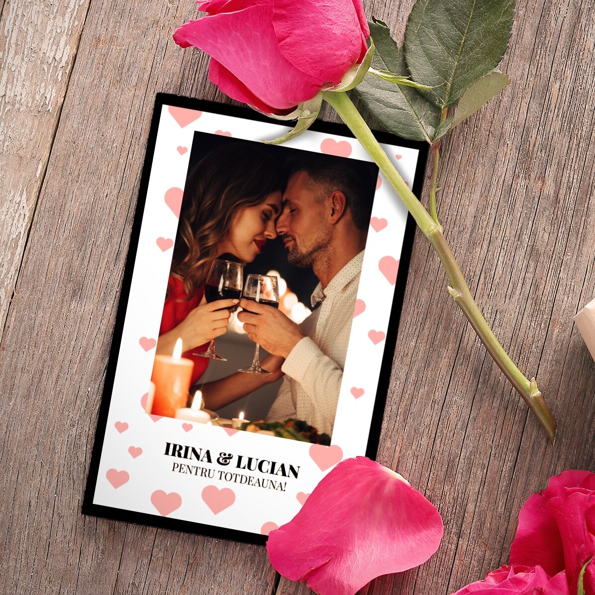 Magnet 10x15 cm personalizat cu text și poză - Pentru totdeauna!