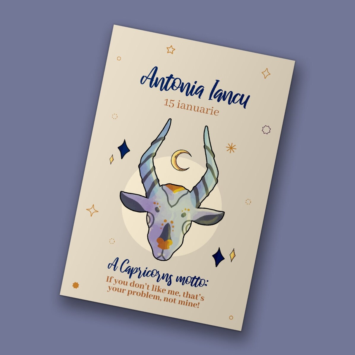 Magnet 10x15 cm personalizat cu text - Zodia Capricorn