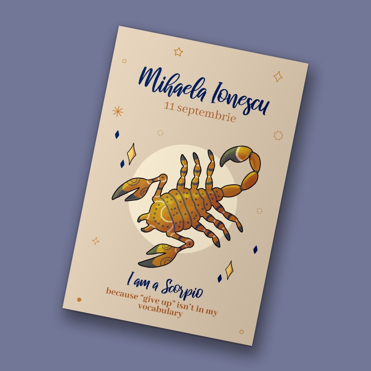 Magnet 10x15 cm personalizat cu text - Zodia Scorpion