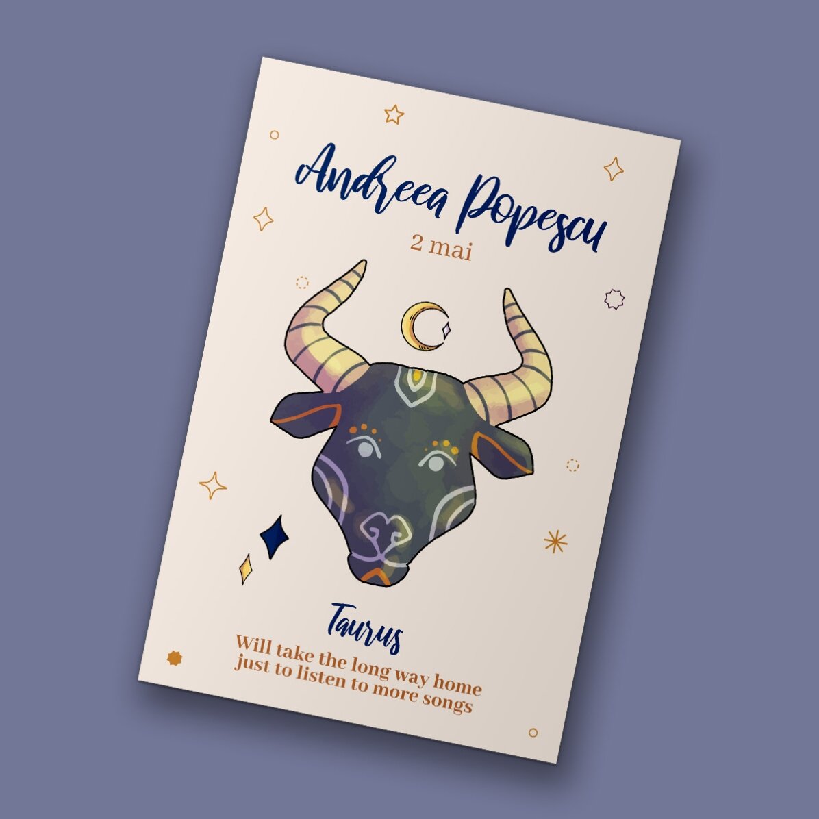 Magnet 10x15 cm personalizat cu text - Zodia Taur