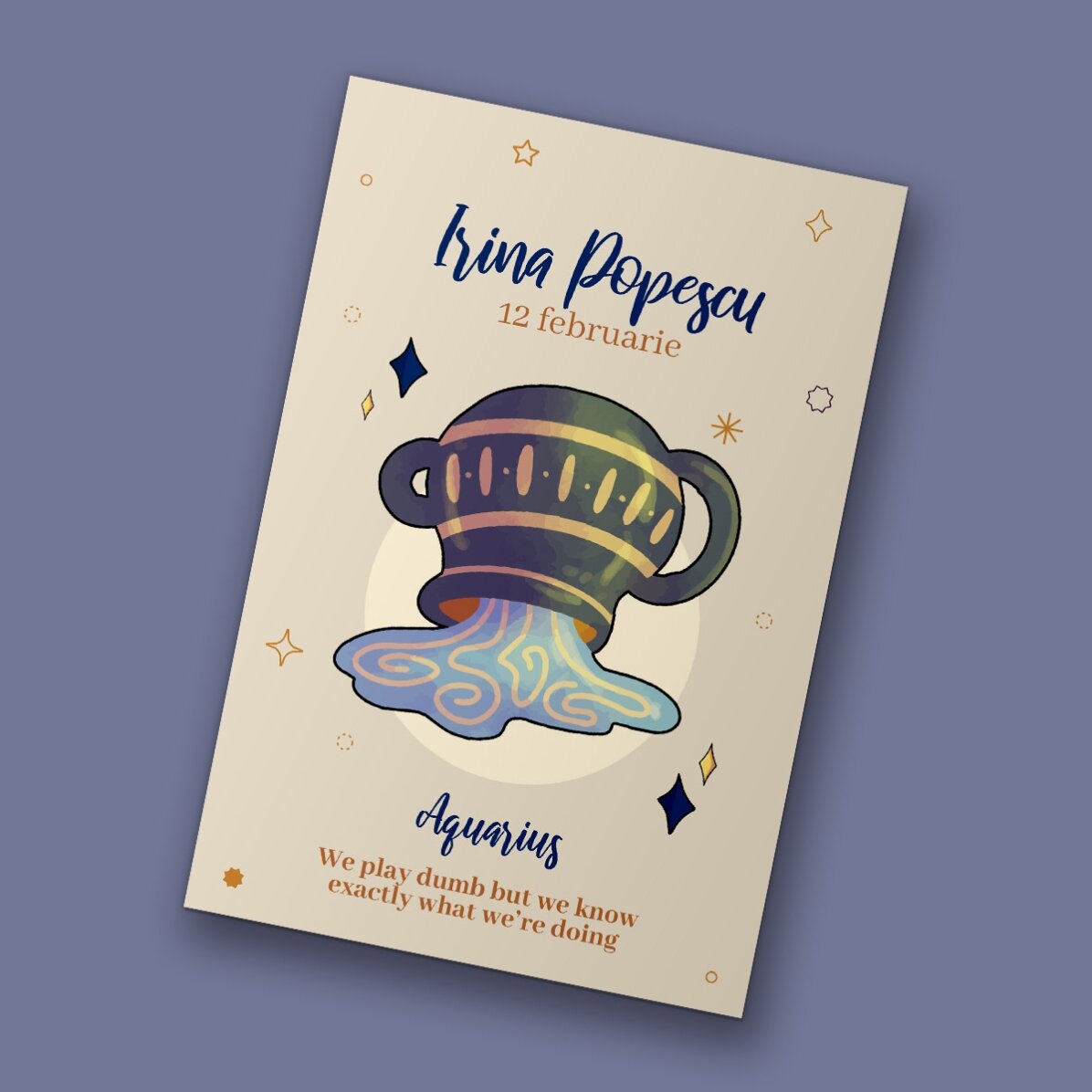 Magnet 10x15 cm personalizat cu text - Zodia Vărsător