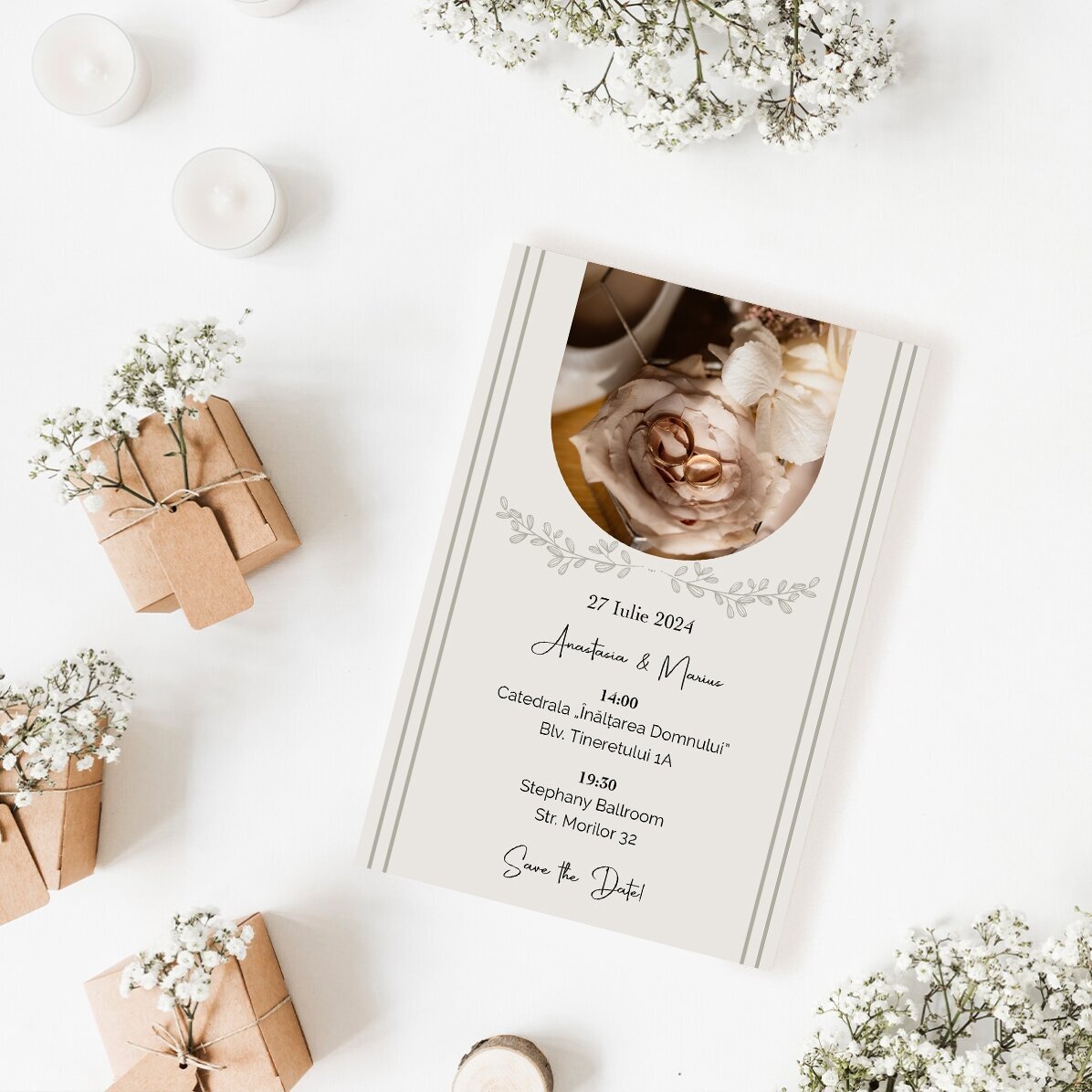 Magnet 10x15cm personalizat cu text și poză - Invitație nuntă 