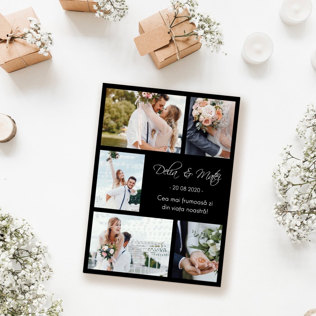 Magnet 13x18cm personalizat cu 5 poze și text