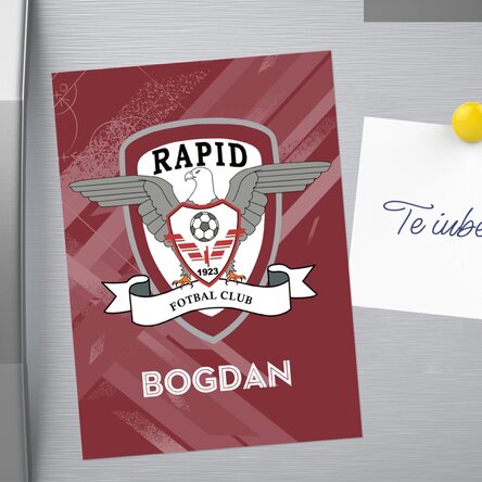 Magnet FC Rapid 13x18cm personalizat cu nume