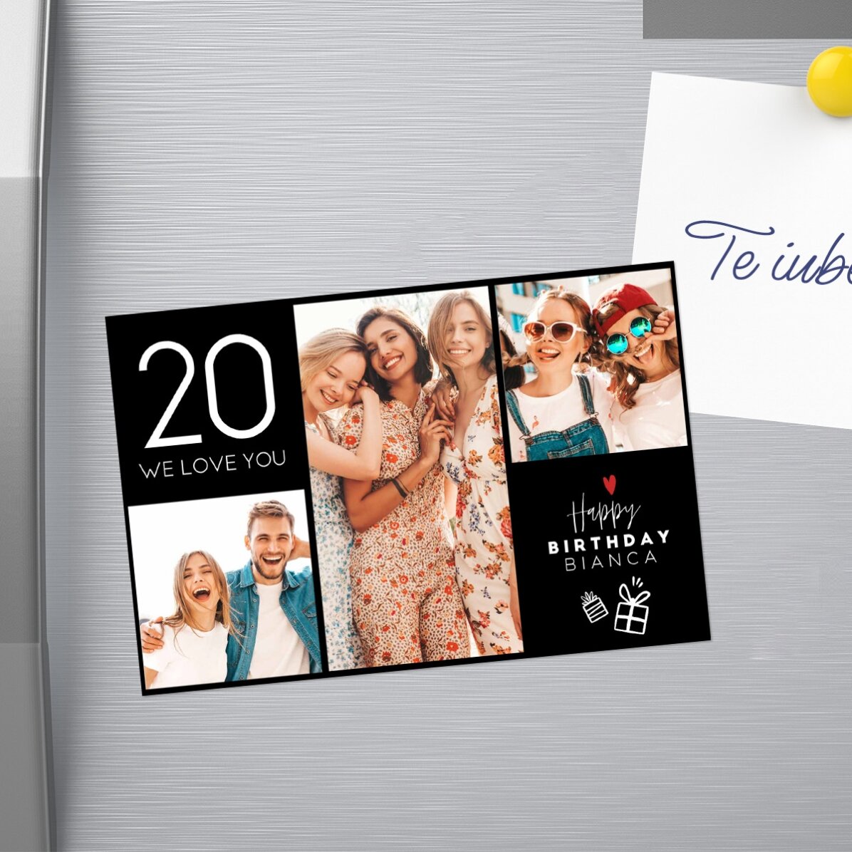 Magnet 15x10 cm personalizat cu text - Happy birthday