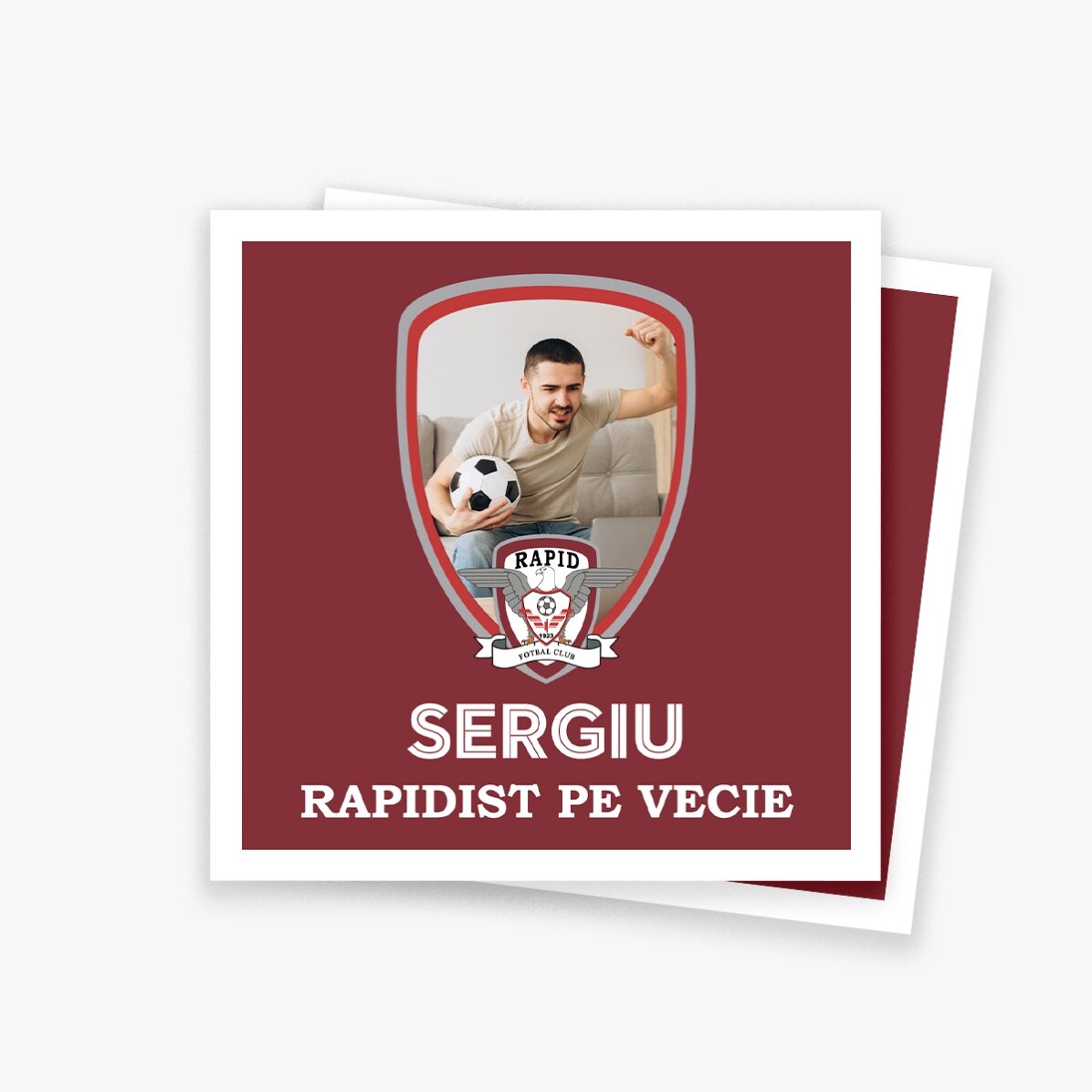 Magnet FC Rapid 10x10 personalizat cu poză și mesaj