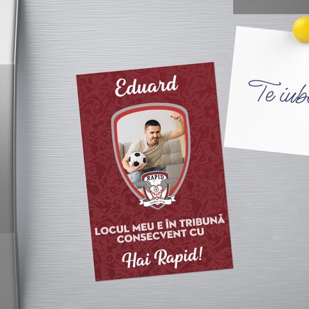 Magnet FC Rapid 10x15 cm personalizat cu poză și mesaj