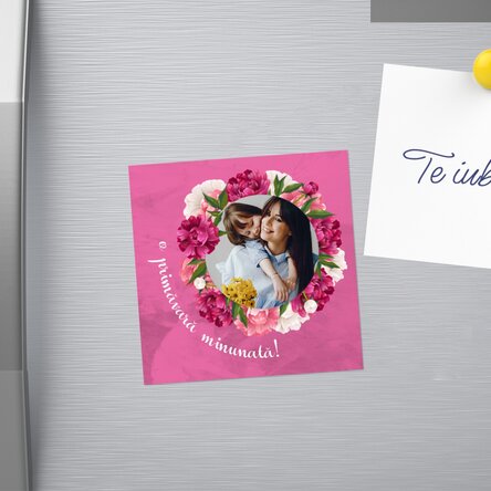 Magnet personalizat cu poză și mesaj - O primăvară frumoasă