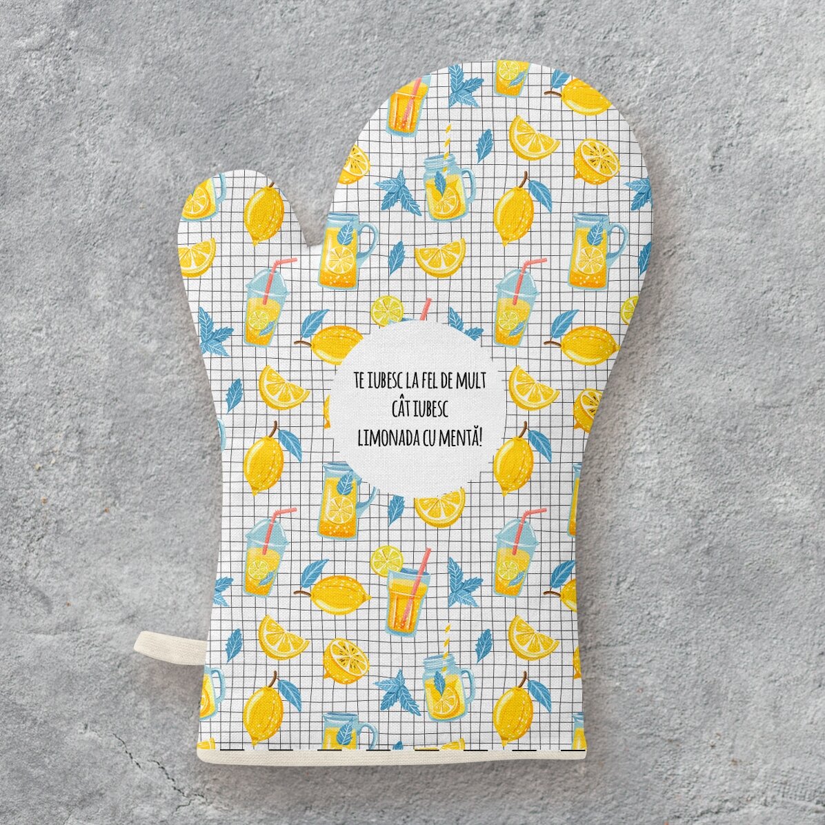 Mănușă de bucătărie personalizată cu text - Limonadă