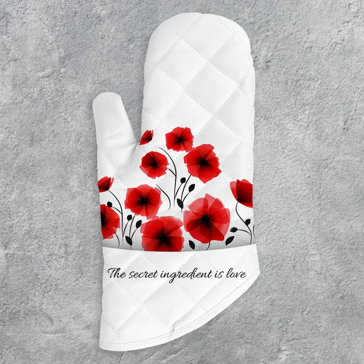 Mănușă de bucătărie personalizată cu text - Love mom