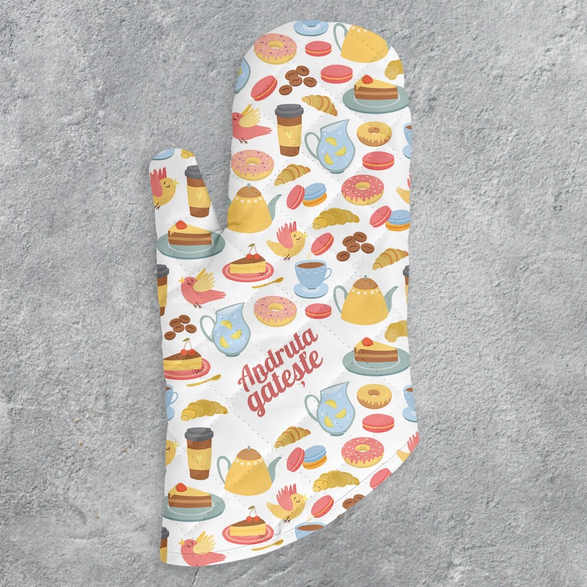 Mănușă de bucătărie personalizată cu text - Model cookies