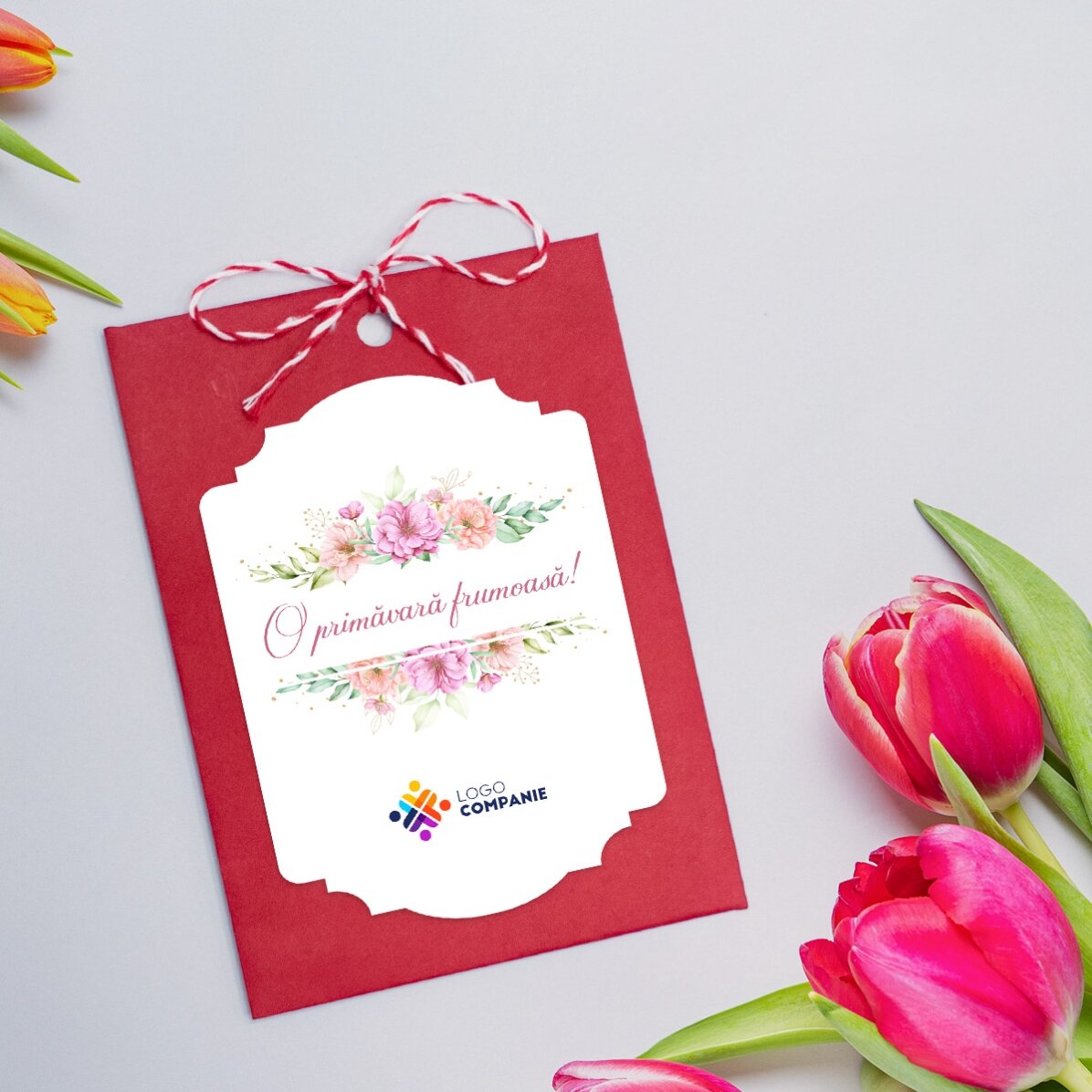 Personalised plantable Martisor with logo and message - Have a wonderful spring!