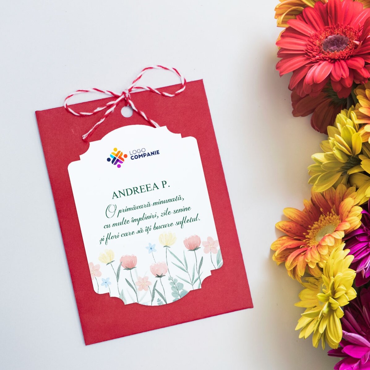 Mărțișor plantabil personalizat cu logo și mesaj