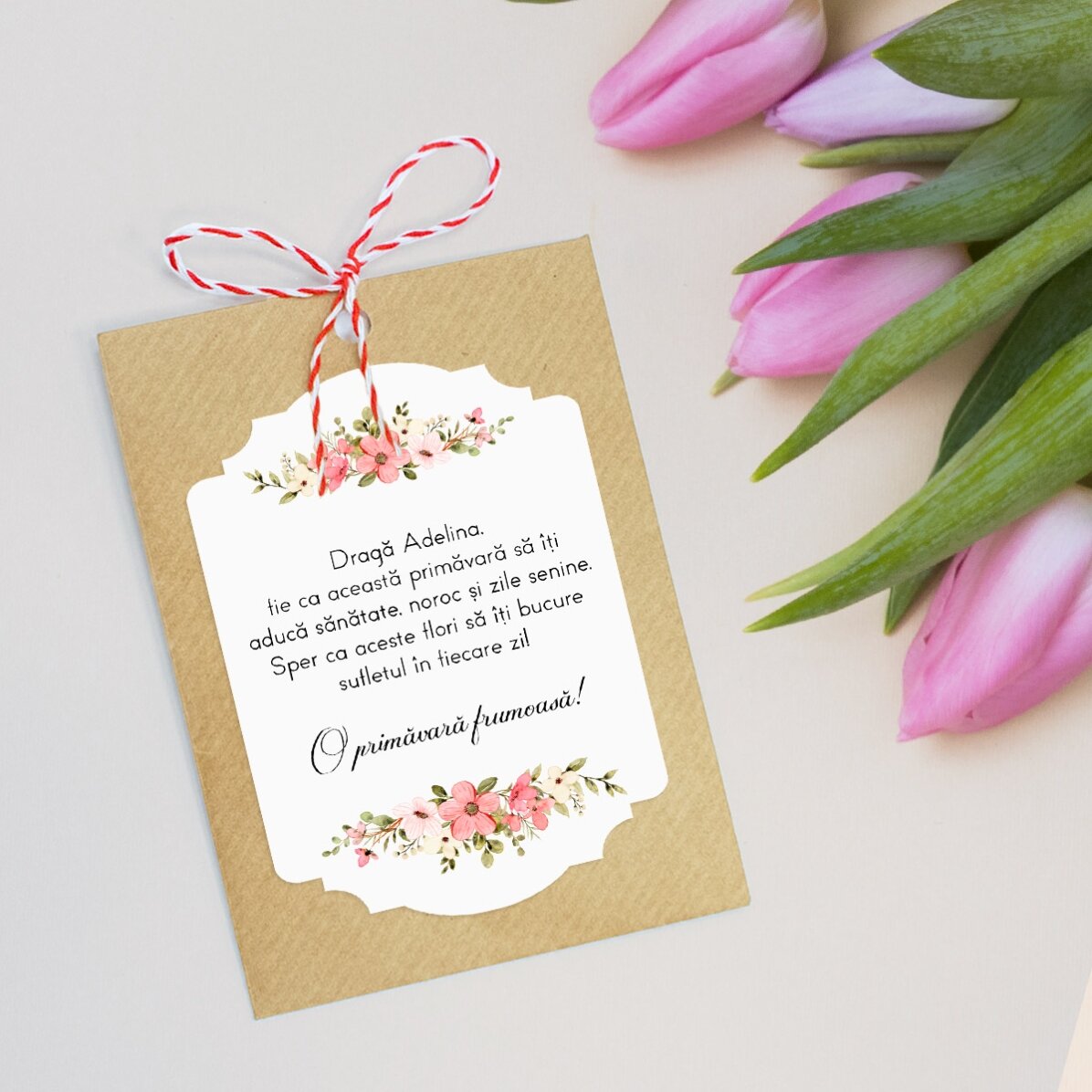 Mărțișor plantabil personalizat cu text