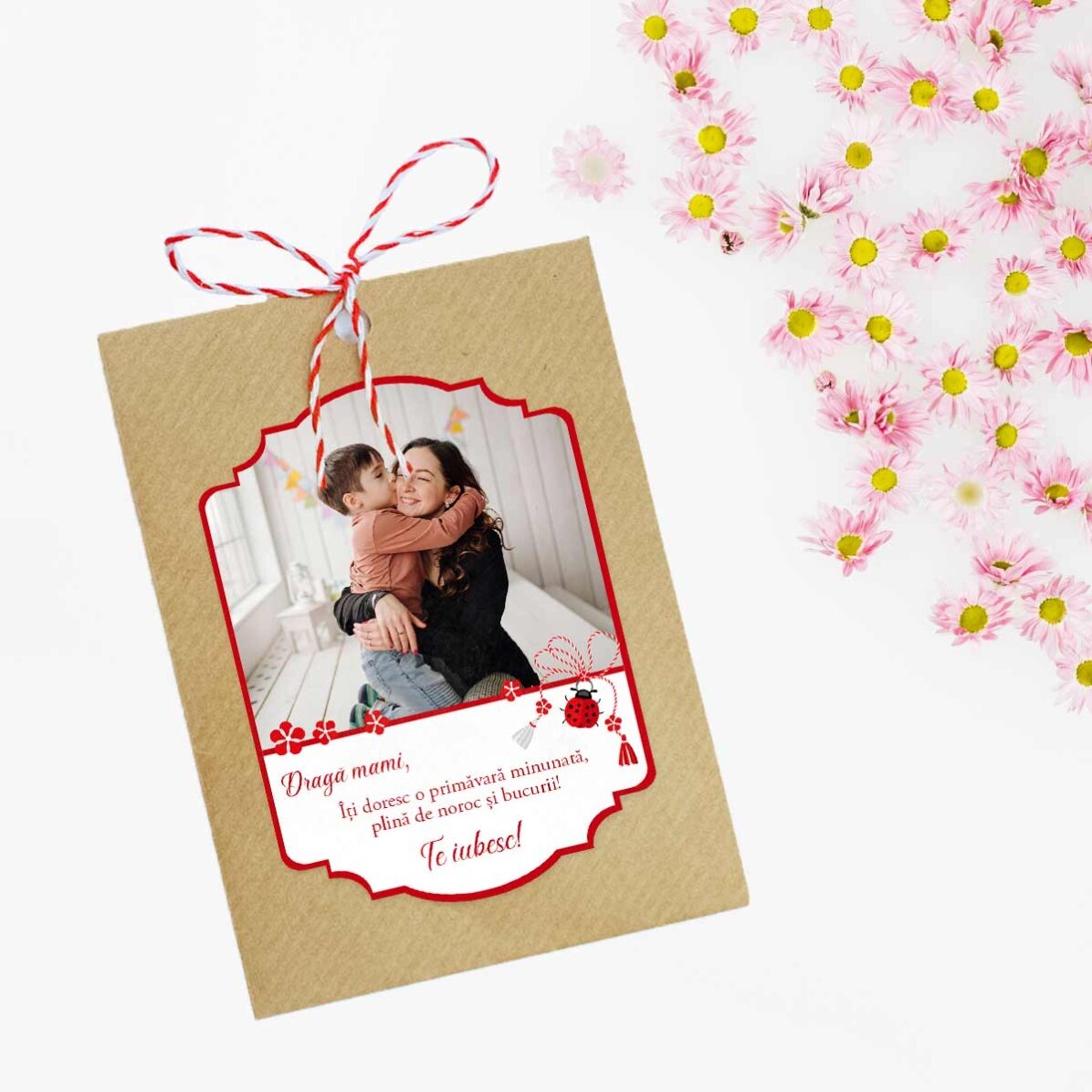 Mărțișor plantabil personalizat cu o poză și mesaj - Mărțișor