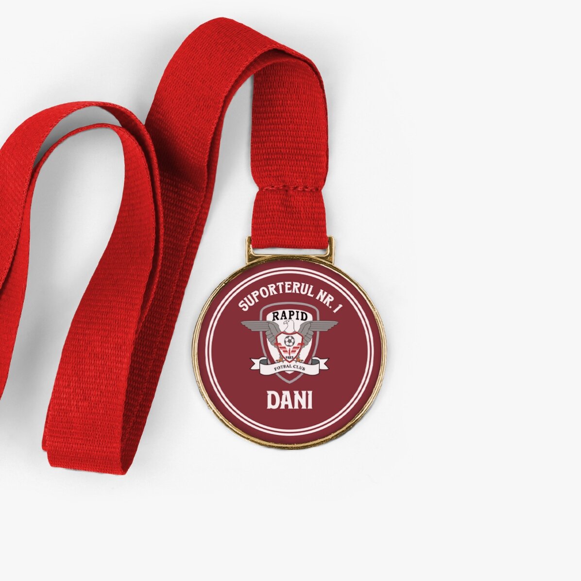 Medalie FC Rapid personalizată cu nume și mesaj