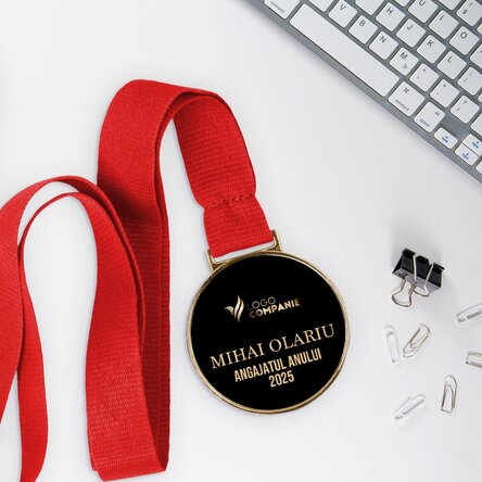 Medalie personalizată cu logo și text