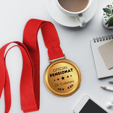 Medalie personalizată cu mesaj - Pensionat