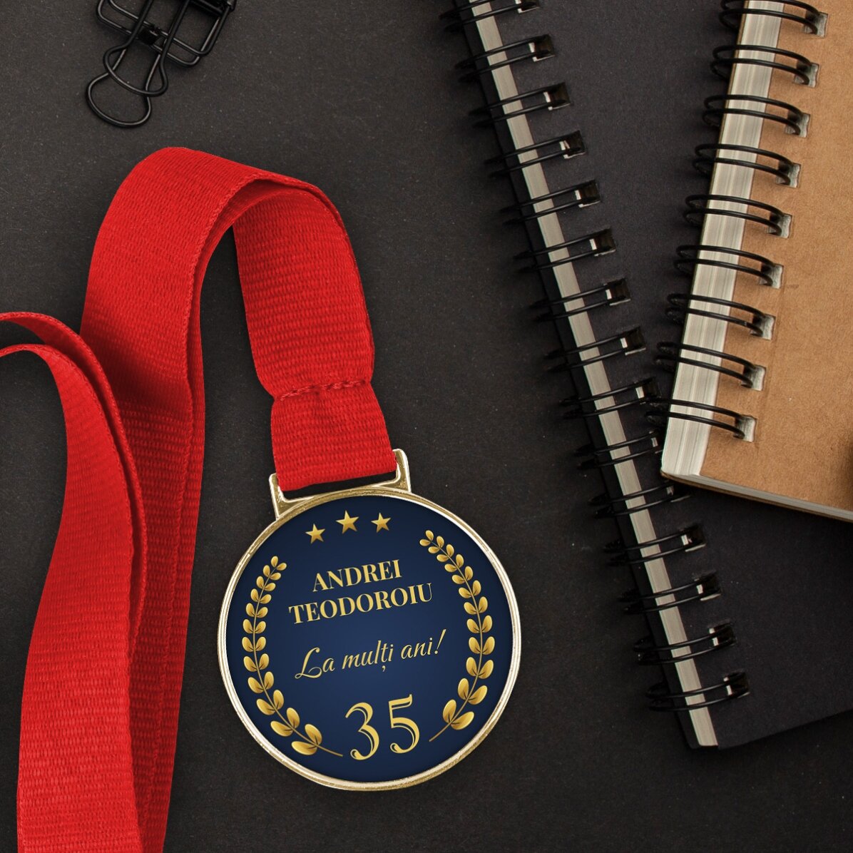 Medalie personalizată cu text - Aniversare