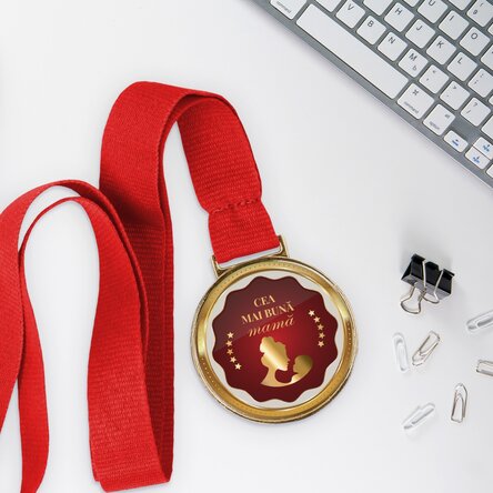 Medalie personalizată cu text - Cea mai bună mamă