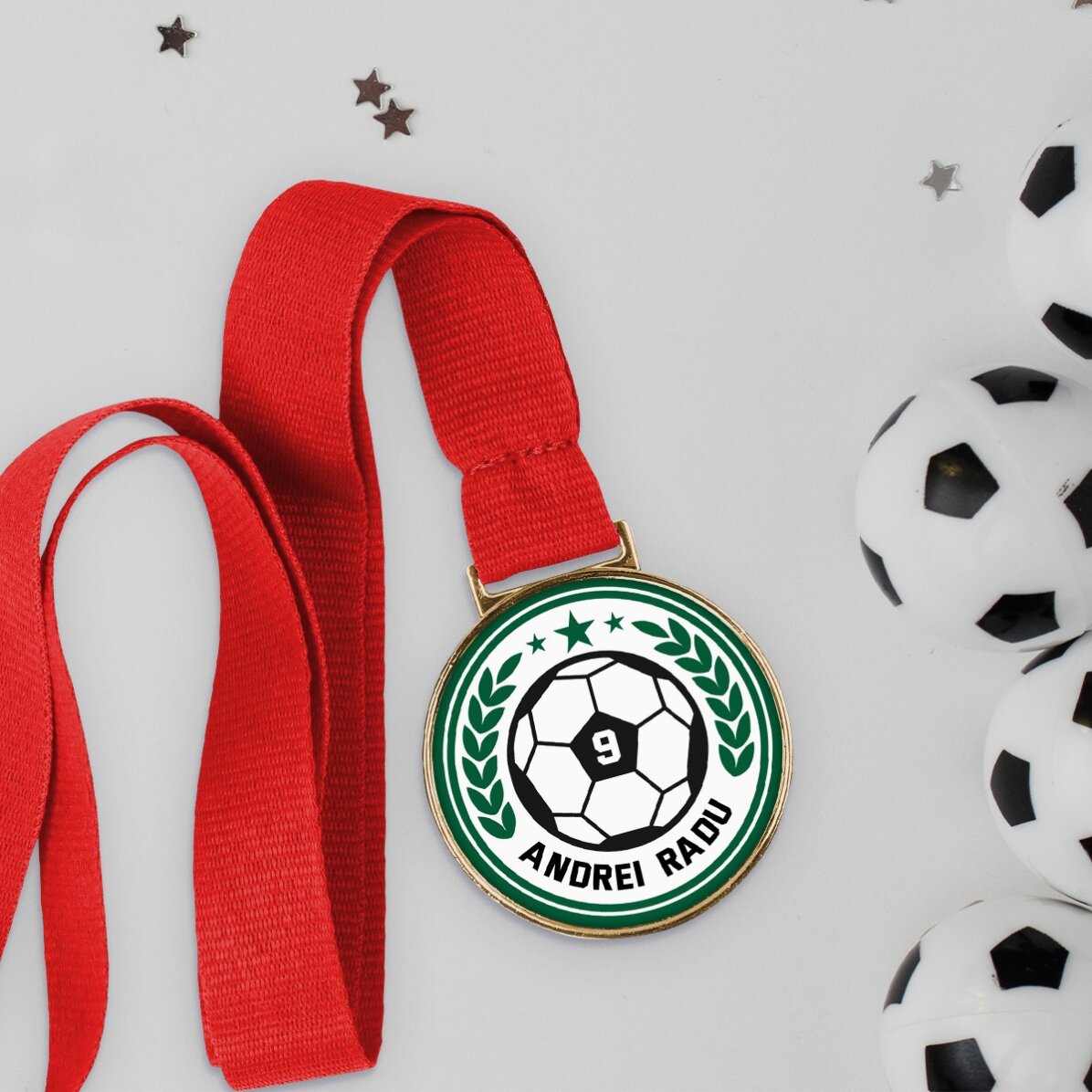 Medalie personalizată cu text - Fotbal