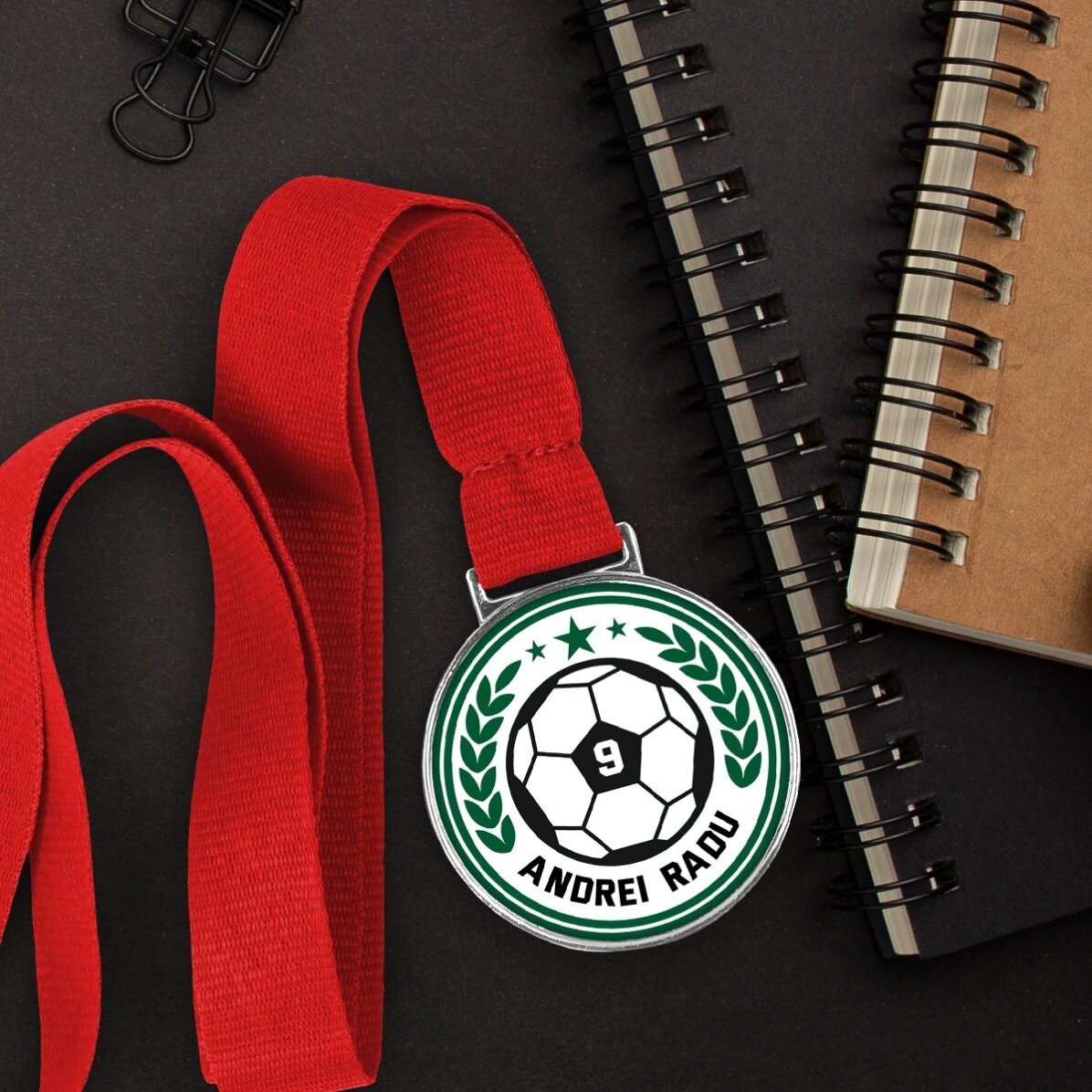 Medalie personalizată cu text - Fotbal