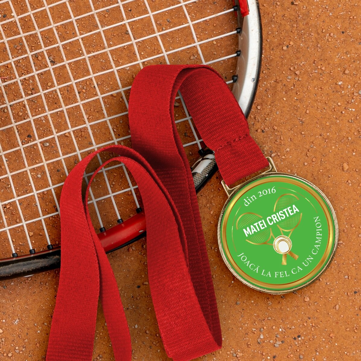 Medalie personalizată cu text - Tenis