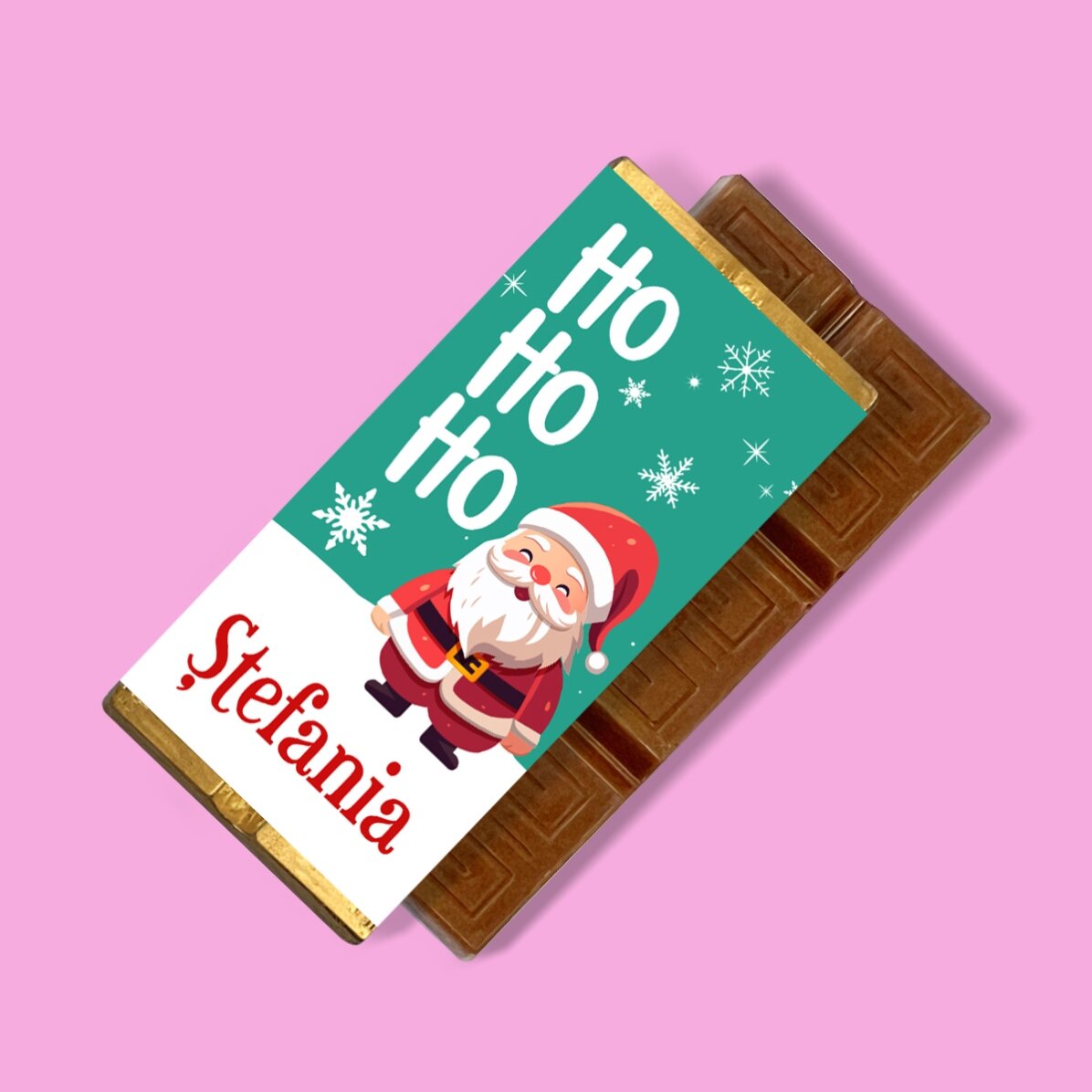 Mini tabletă de ciocolată personalizată cu nume - Ho ho ho
