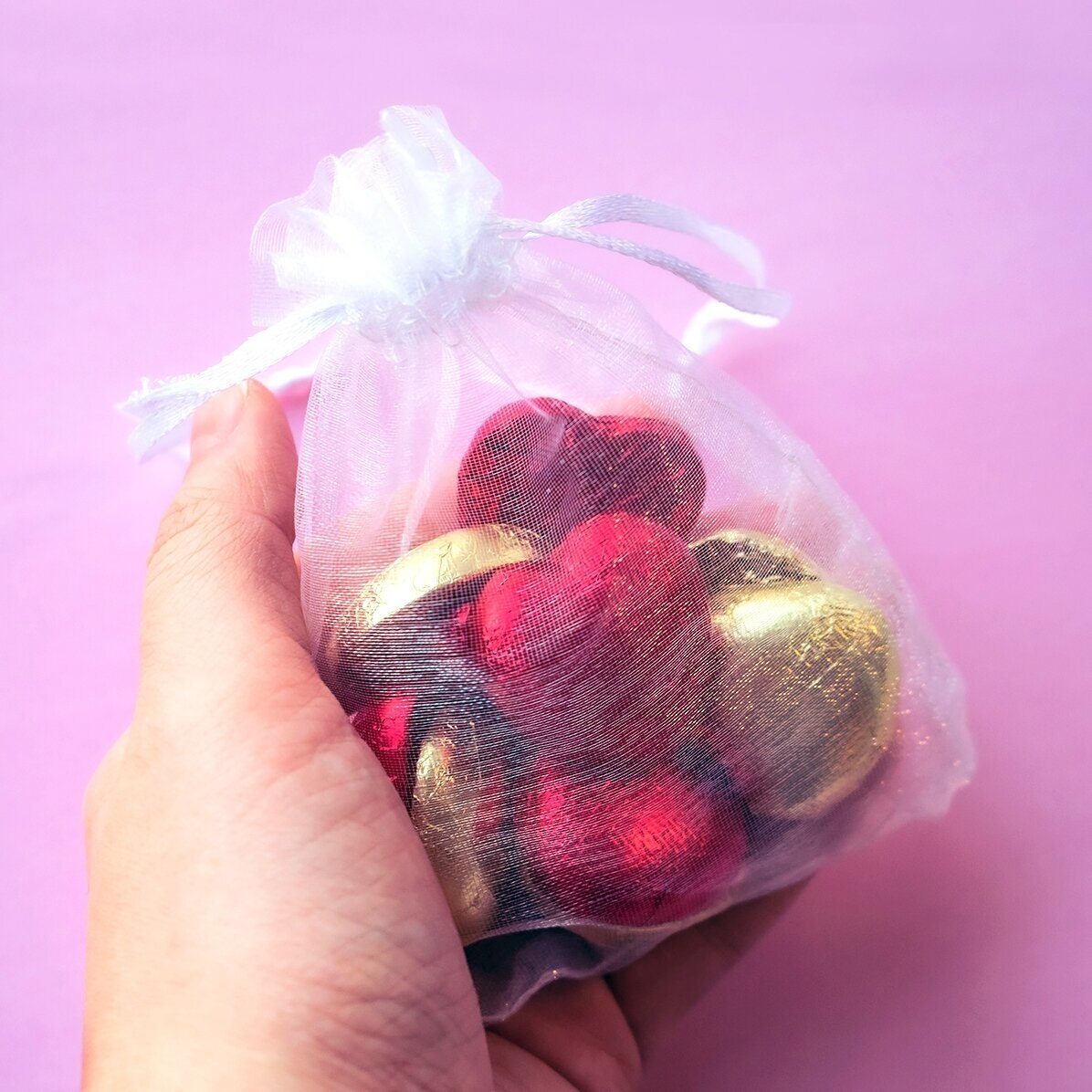 Set 10 mini ciocolățele inimioară personalizate cu poze și text - Love