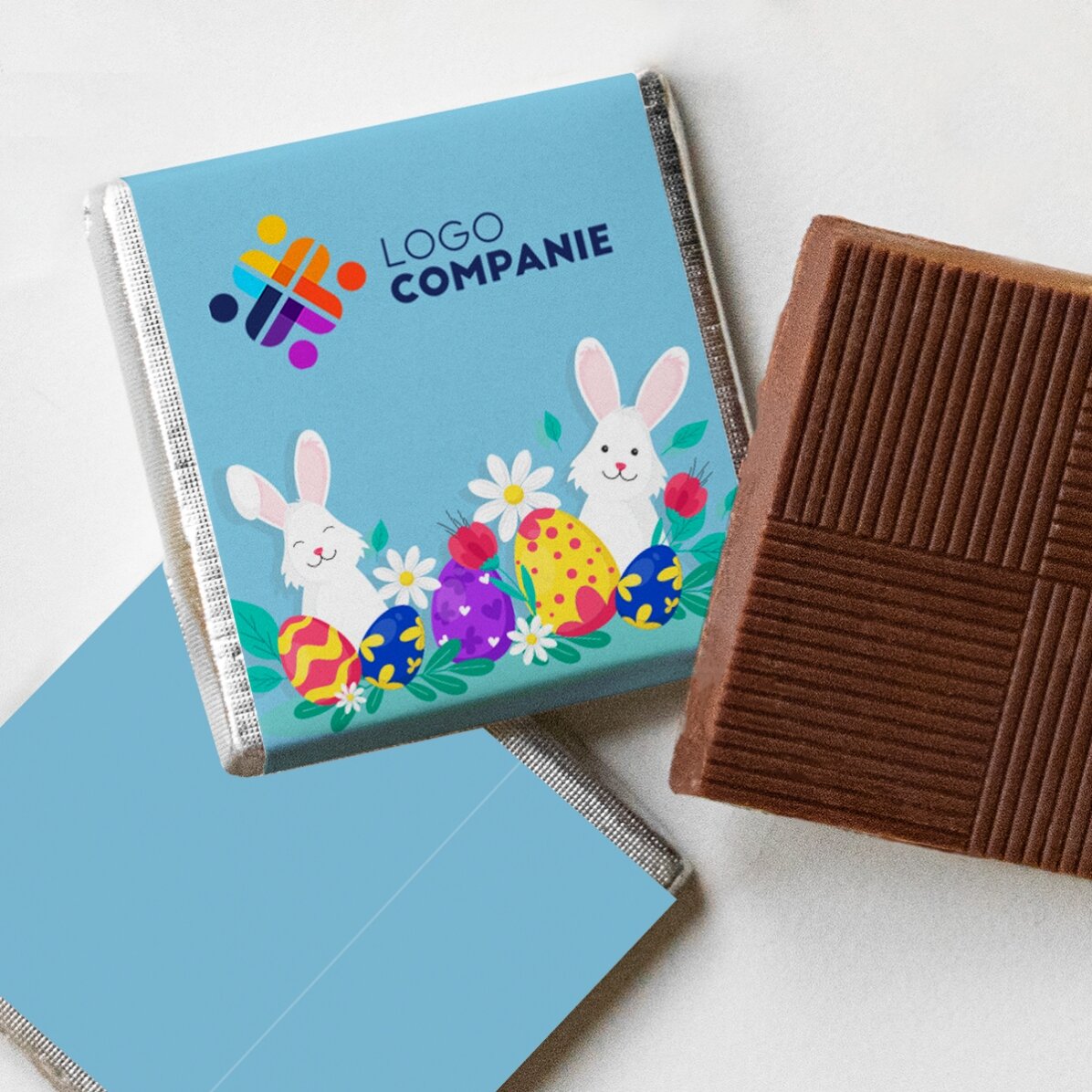 Mini ciocolată personalizată cu logo - Paște fericit