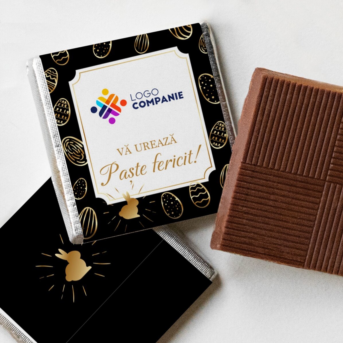 Mini ciocolată personalizată cu logo și mesaj - Easter eggs