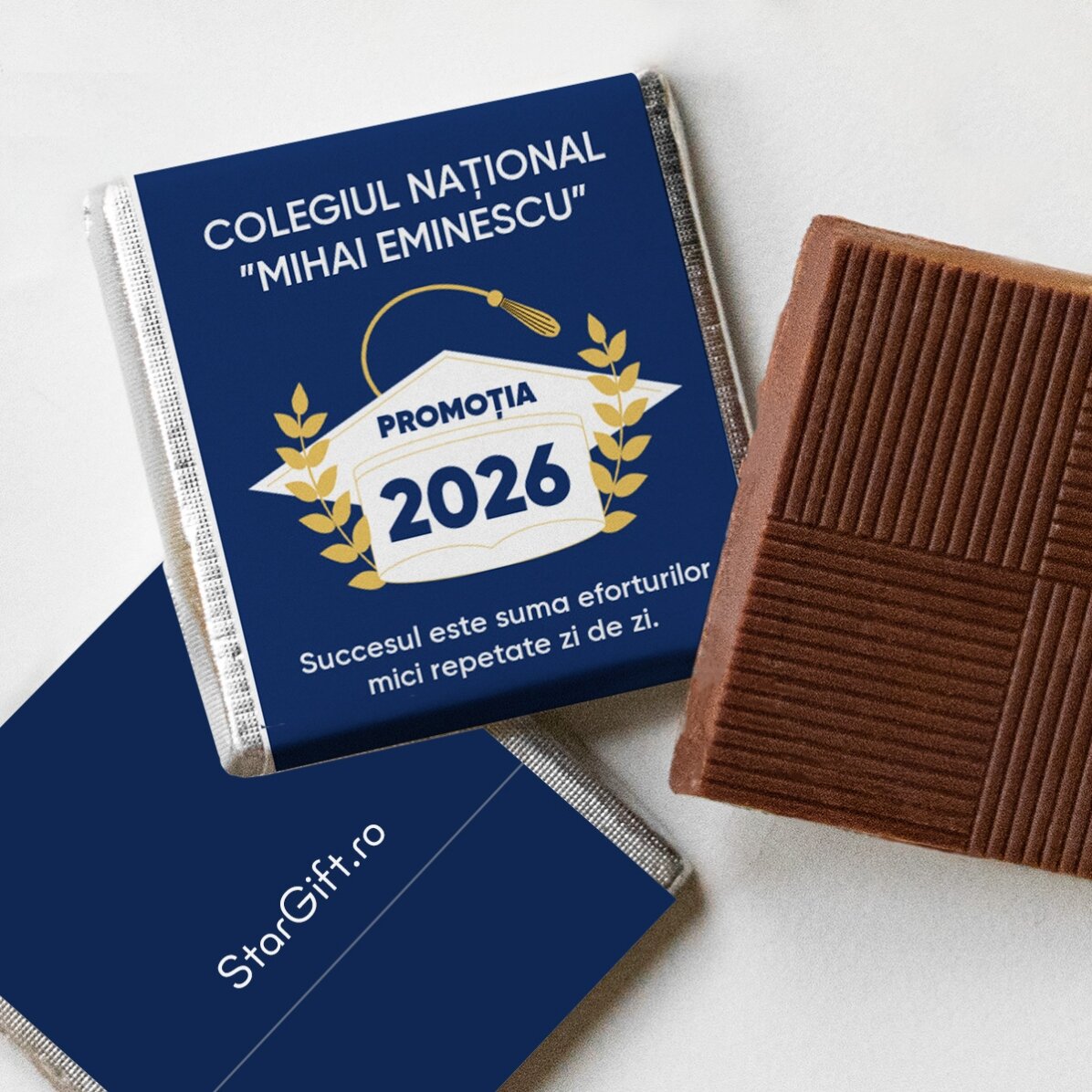 Personalised mini chocolate with graduation message