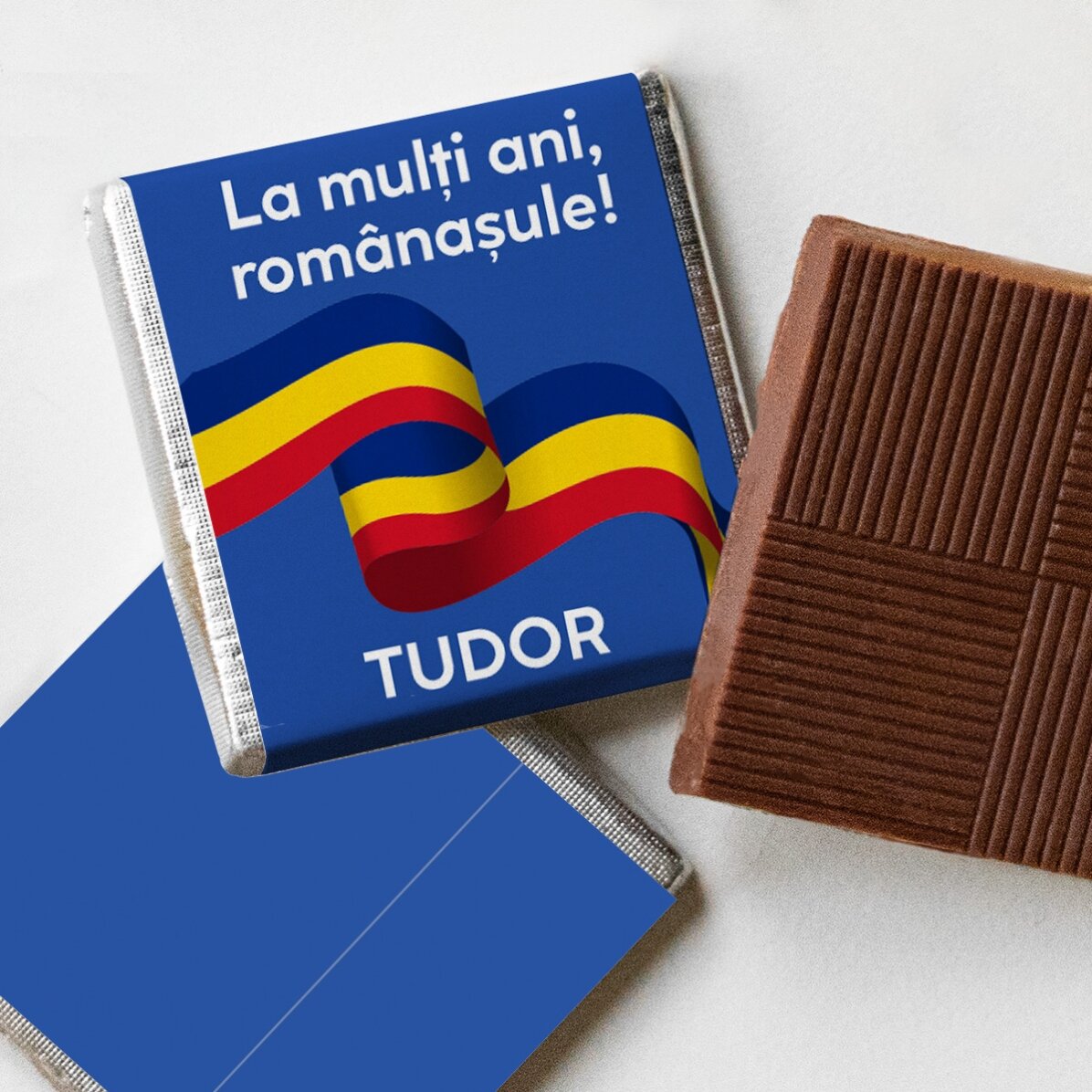 Mini ciocolată personalizată cu mesaj - Ziua României